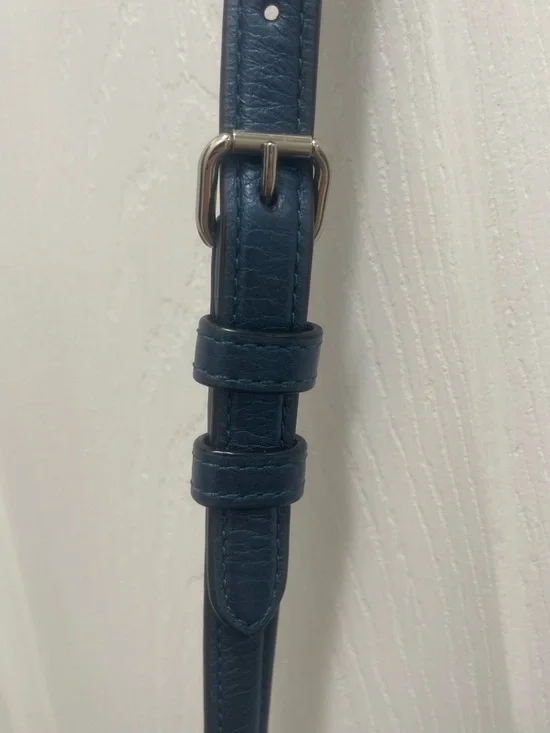 Coach Pebbled Leather Shoulder Bag in Navy Blue - Picture 6 of 8